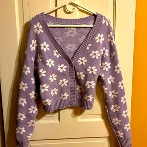 Purple Floral Cardigan